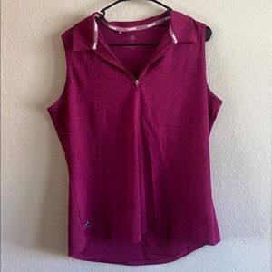 Adidas Fuchsia Sleeveless Polo